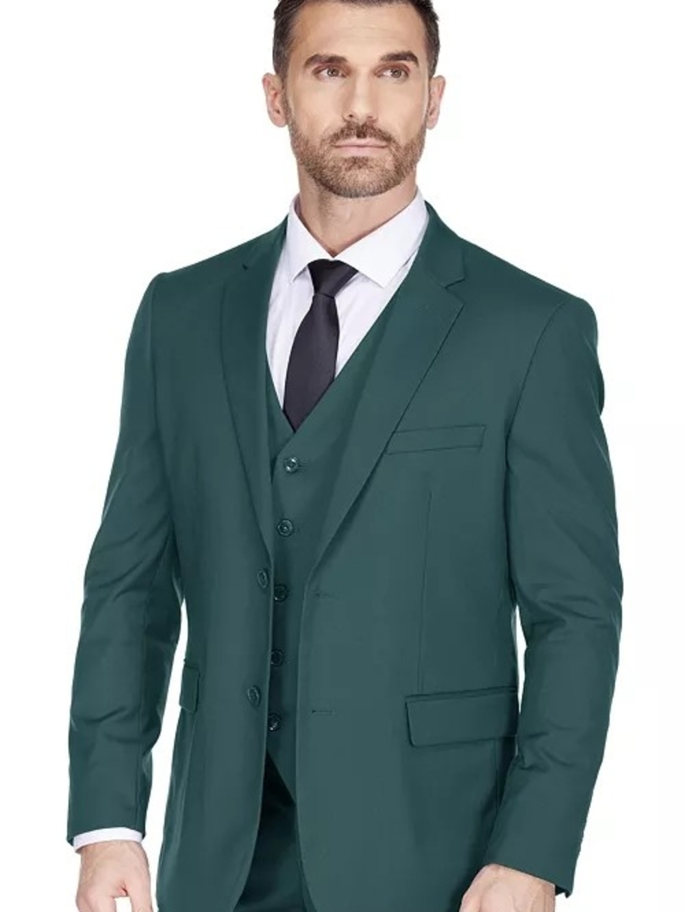 Braveman Men's 3-Piece Suit Hunter Green NWT Sz 44L/38W